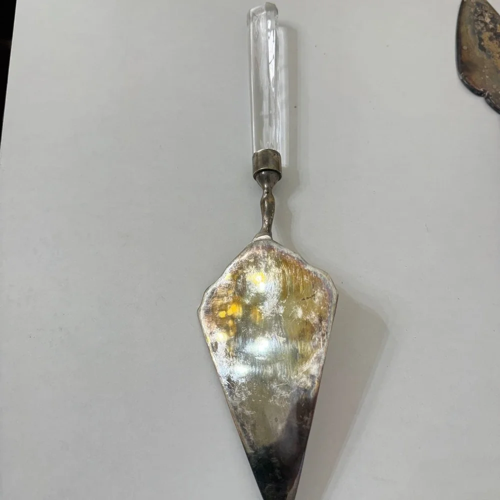 VTG Lenox Wedding Promises Opal Innocence Crystal Giftware Cake dessert Server‎